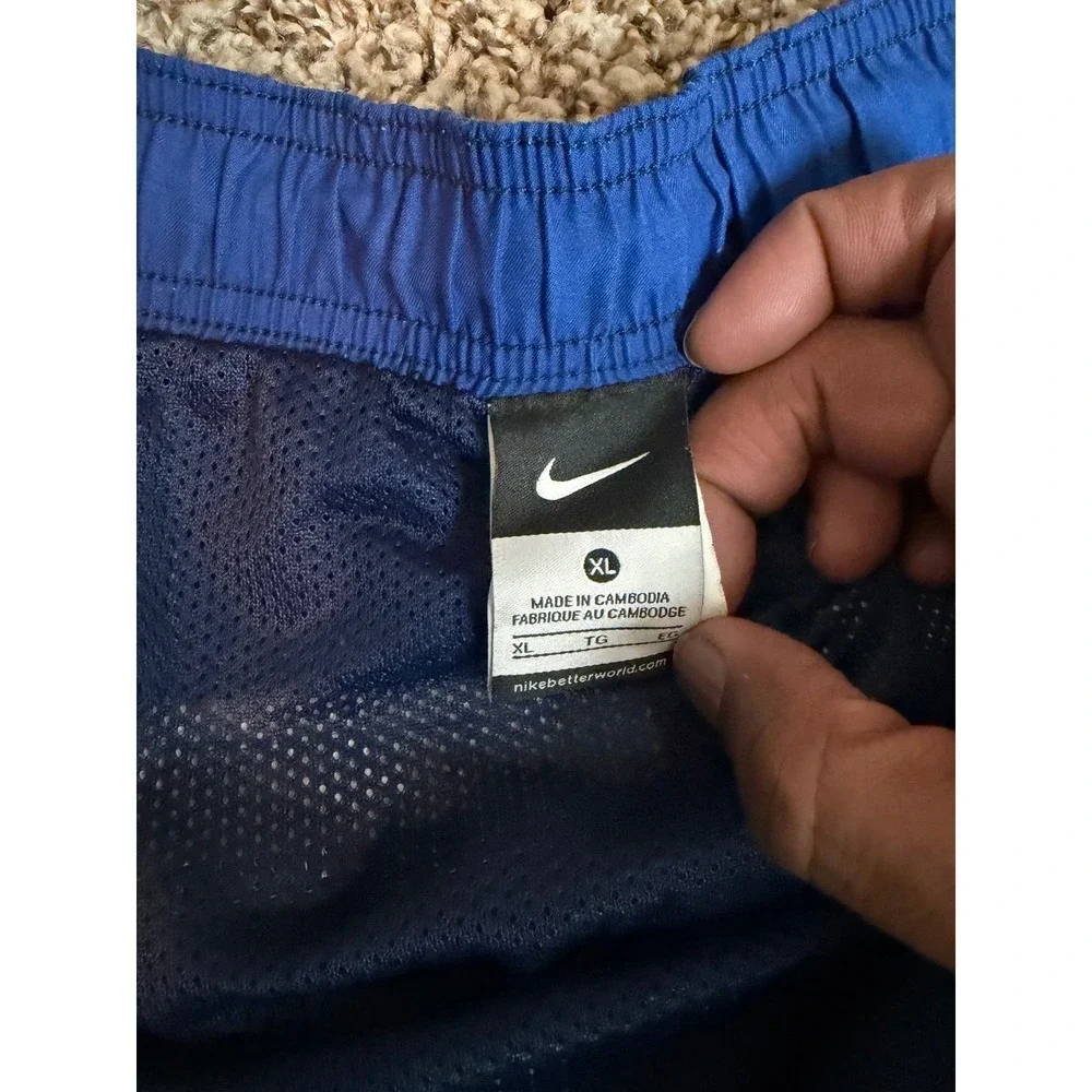 Nike Mens Swim Trunks XL Blue Colorblock Board Shorts Mesh Lined TESS0242